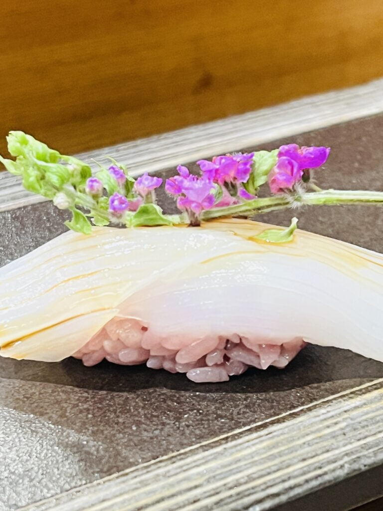 透抽握壽司 佐 紫蘇花