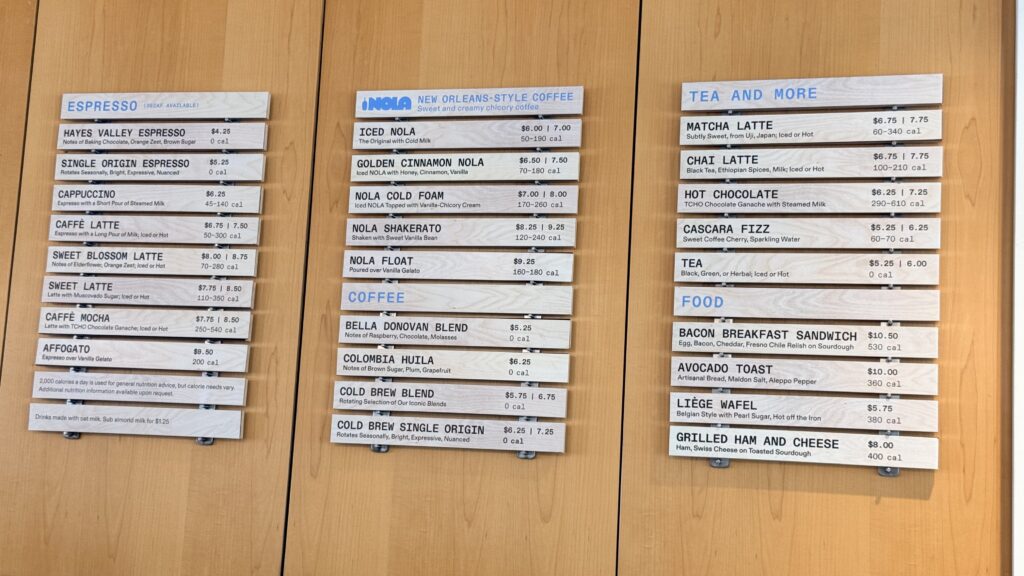 Blue Bottle Coffee Newport Beach 菜單 NOLA series
