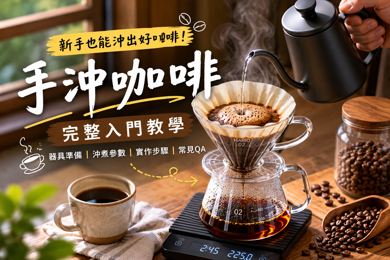 手沖咖啡完整教學與沖煮流程示意